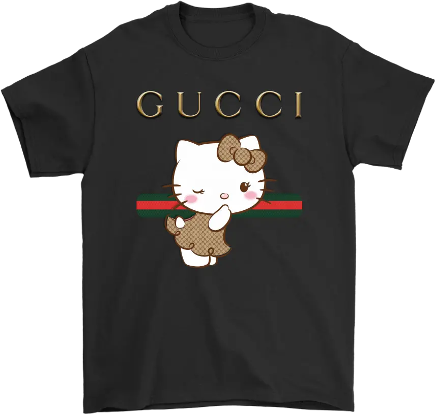 Gc Stripe Hello Kitty Stay Stylish T Shirt Graffiti Graphic Hello Kitty Gucci Shirt Png Hello Kitty Logo