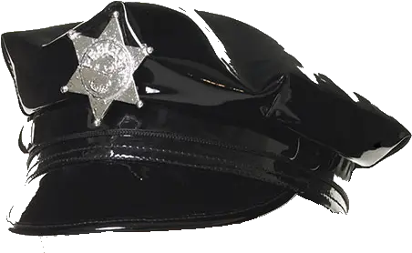 Cop Hat Black One Size Blue Leather Png Cop Hat Png