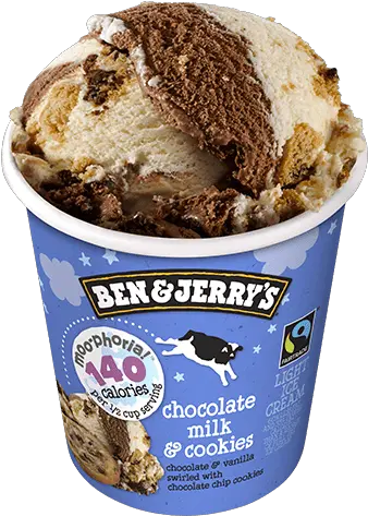 Chocolate Milk U0026 Cookies Ben And Low Calorie Ice Cream Png Chocolate Transparent