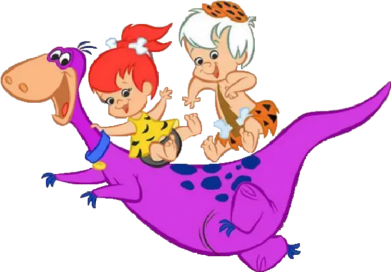 Bam Rubble And Pebbles Flintstone Riding Dino Png Bam Bam Y Dino Rubble Png