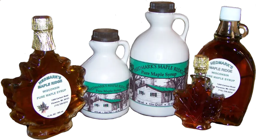 Hedmarku0027s Maple Ridge Northern Wisconsin Pure Syrup Glass Bottle Png Maple Syrup Png