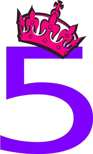 Download Tilted Tiara And Number Clip Art Pink Number 5 Number 40 With Crown Png Number 5 Png