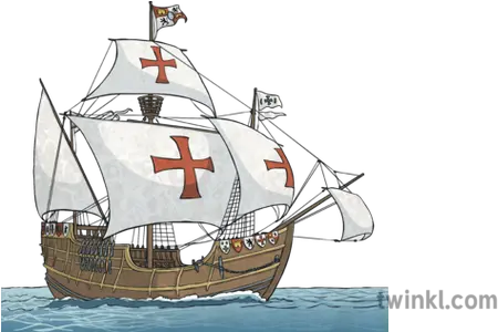 Santa Maria No Background Illustration Twinkl Caravels With Transparent Background Png Santa Transparent Background