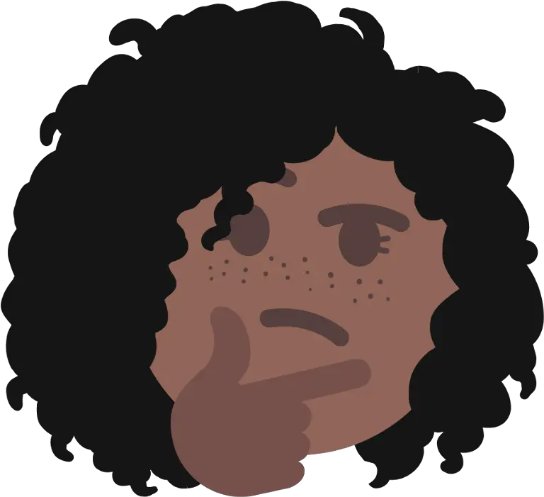 Download Ivy Thinking Emoji Illustration Full Size Png Afro Emoji Thinking Thinking Emoji Png