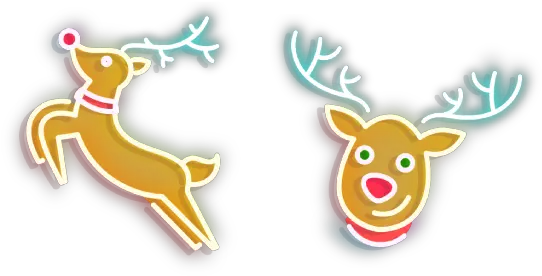 Neon Christmas Deer Cursor U2013 Custom Animal Figure Png Reindeer Antlers Transparent