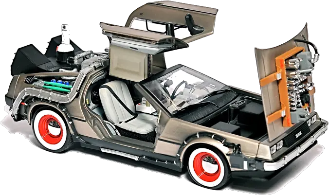 A Back To The Back To The Future Car Papercraft Png Delorean Png