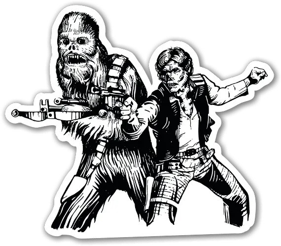 Chewbacca And Han Solo Skull Sticker Star Wars Vector Han Solo Png Chewbacca Png