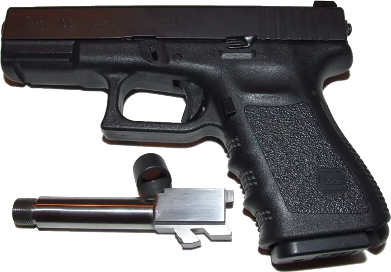 Download Glock 19 C 26 Threaded Glock 26 Extended Barrel Png Glock Png