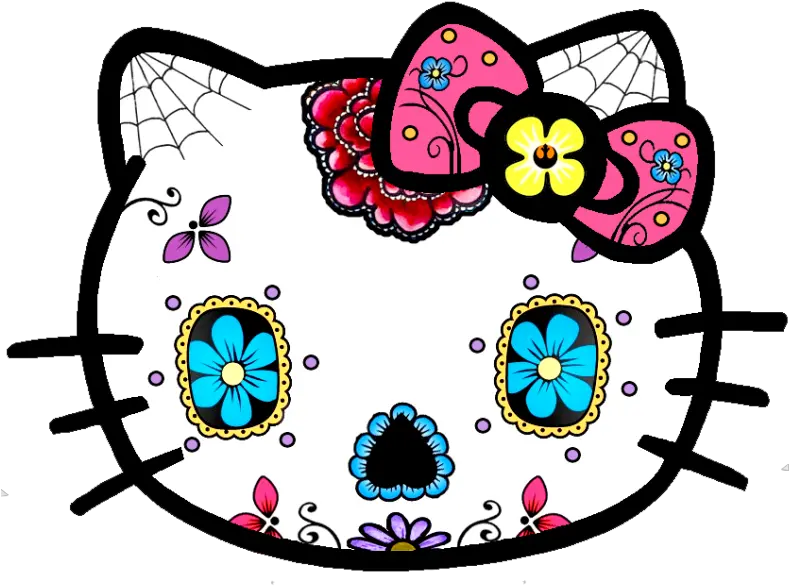 Hello Kittysugarskullfacepng Picture By Mandanicole03 Hello Kitty Sugar Skull Skull Face Png