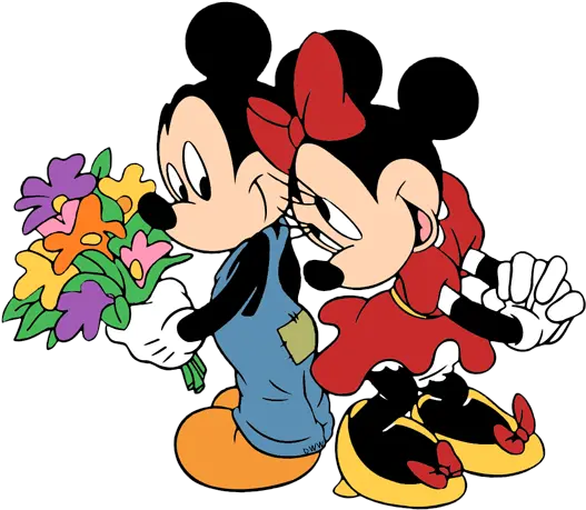 Download Mickey Minnie Mouse Clip Art Mickey And Minnie With Flower Png Mickey And Minnie Png