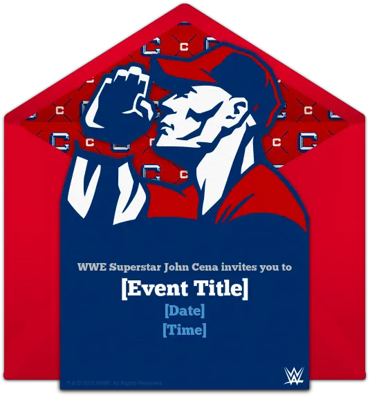 Free Wwe John Cena Salute Invitations Graphic Design Png Wwe John Cena Logo