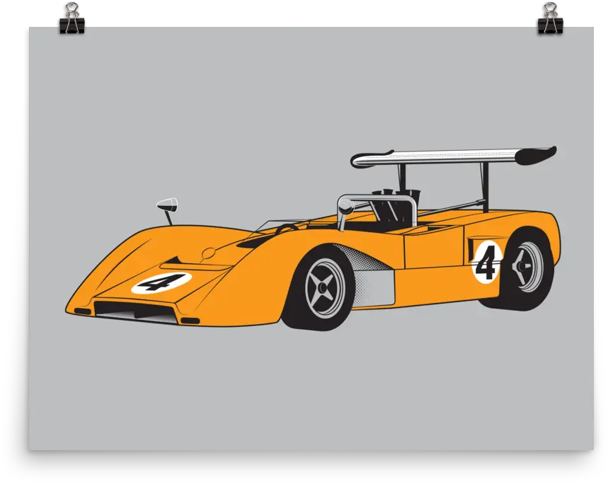 Mclaren M8b Can Am Print Antique Car Png Mclaren Png