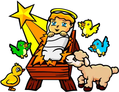 Image Baby Jesus With Birds And Lamb Christartcom Fictional Character Png Baby Jesus Png