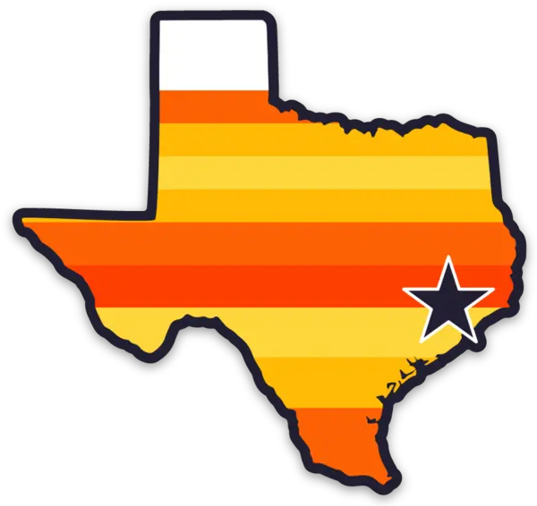 Texas Retro Astros Colors Sticker Astros Texas Png Astros Png