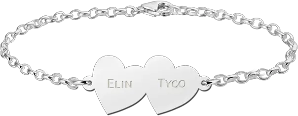 Bracelet Of Silver With Two Hearts Gouden Armband Met Vingerafdruk Png Two Hearts Png