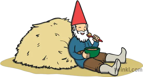 Scandinavian Elf Nisse Eating Porridge Cartoon Png Gnome Meme Png