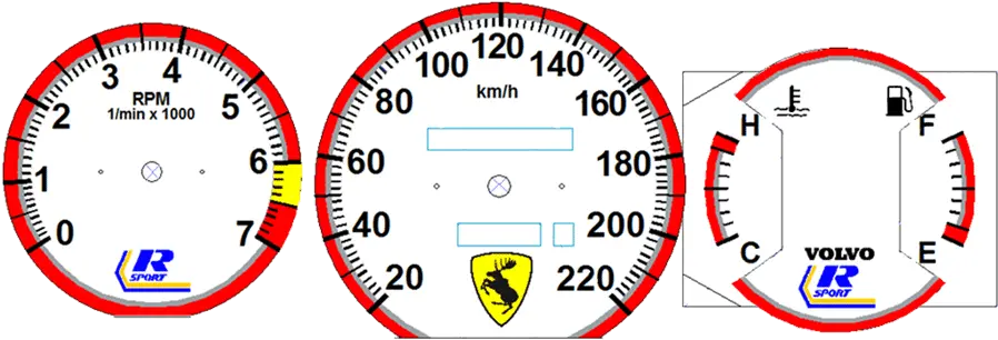 Daves Volvo 240 White Face Gauges Prancing Moose Png Speedo Logos