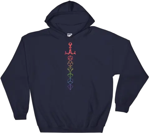 Rainbow Dice Set Sword Silhouette Unisex Rpg Hoodie 666 Hoodie Png Sword Silhouette Png