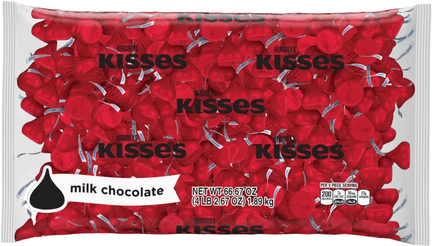 Download Hersheyu0027s Kisses Milk Chocolates Red Foils Red Kisses Png Kisses Png