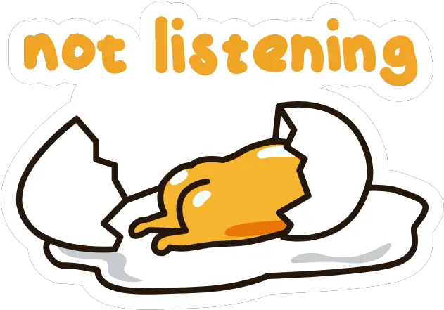 Gudetama Not Listening In 2020 Cute Cartoon Wallpapers Png Transparent