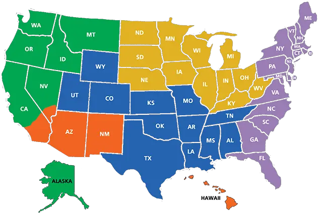 Usa Origin Vs Destination Based Sales Tax Png Usa Map Png