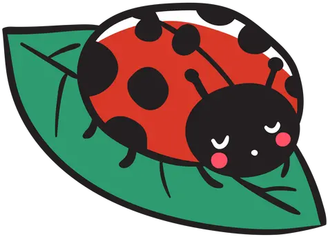 Cute Ladybug Resting Leaf Transparent Png U0026 Svg Vector File Cartoon Lady Bug Outline Ladybug Png