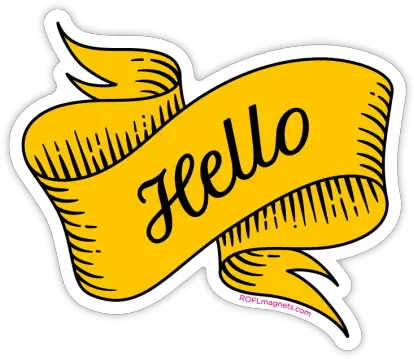 Hello Illustration Png Yellow Ribbon Png