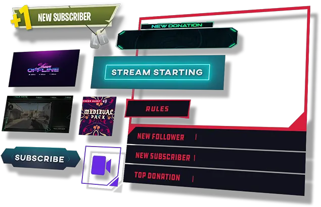 Buy Stream Overlays Professional Colorfulness Png Twitch Overlay Png