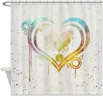 Abstract Watercolor Heart 10 Shower Curtain With Images Png