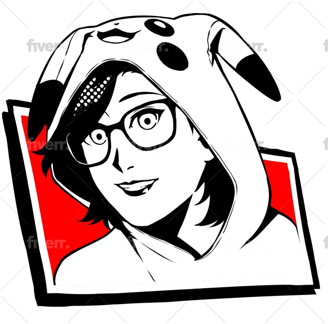 Draw A Persona 5 Style Portrait For Women Png Persona 5 Text Icon