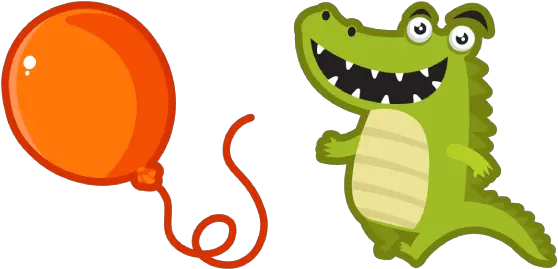 Cute Crocodile With A Balloon Cursor U2013 Custom Browser Happy Png Crocodile Transparent