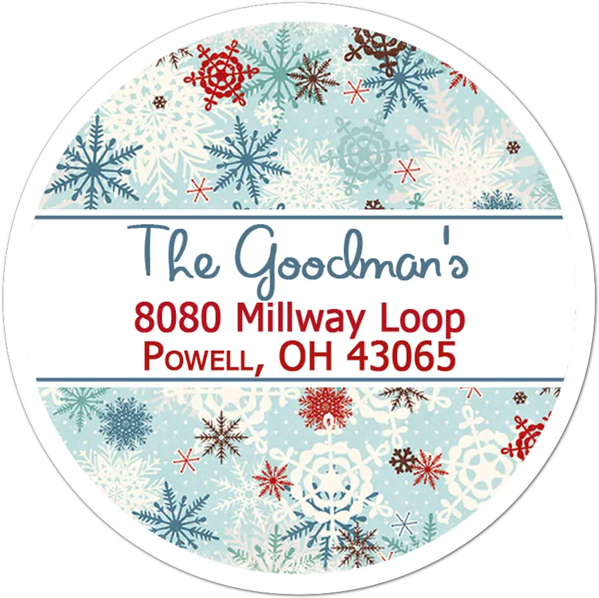 Snowflake Pattern Personalized Holiday Sticker Circle Png Snowflake Pattern Png