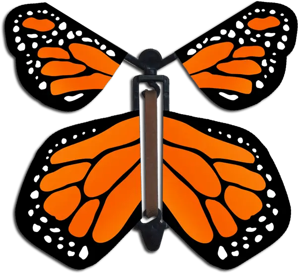 Download Hd Orange Monarch Wind Up Flying Butterfly Flying Flying Led Butterfly Png Flying Butterfly Png