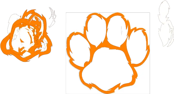 Tiger Paw White Orange Purple Clip Art Vector Tiger Png Tiger Paw Png