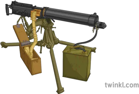 First World War British Vickers 303 Machine Gun Ww1 Weapon Firearm Png Machine Gun Png