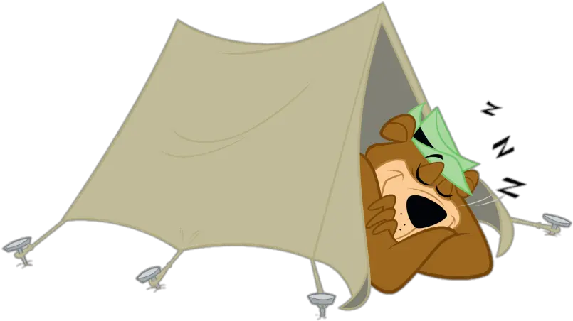 Check Out This Transparent Yogi Bear Sleeping In Tent Png Image