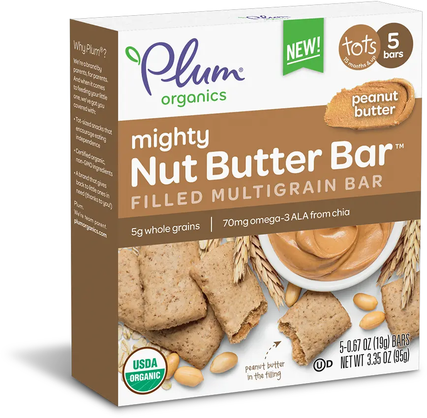 Mighty Nut Butter Bar Peanut Butter Plum Organics Plum Organics Png Peanut Transparent