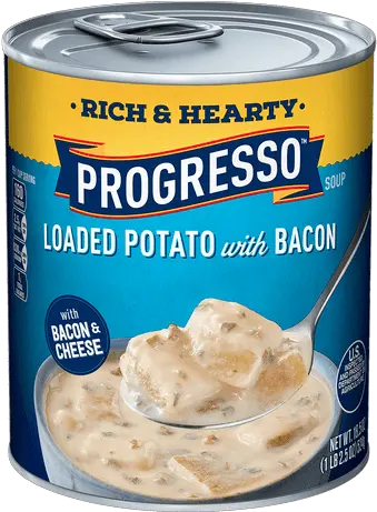 Rich U0026 Hearty Loaded Potato Bacon Canned Soup Progresso Progresso Chicken And Rice Soup Png Potato Transparent