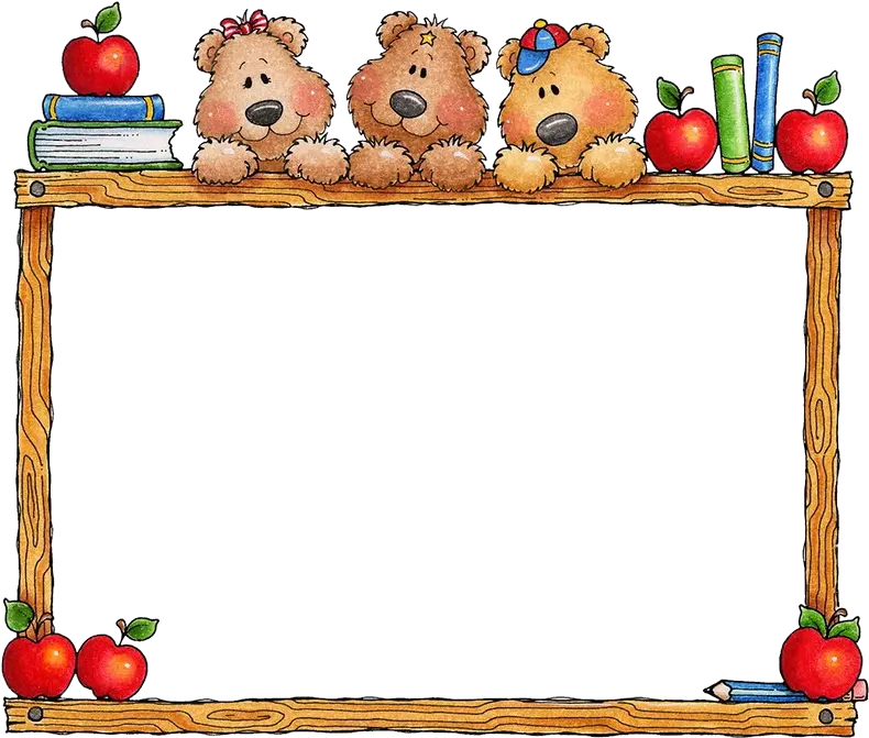 Frame Bear Education Border Clipart Png School