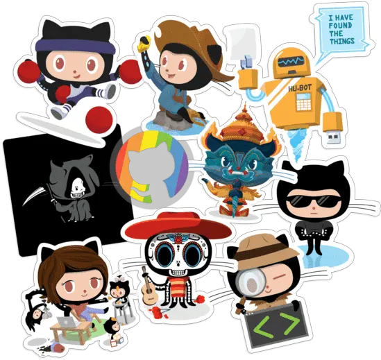 Sticker Packs Sticker Pack One Octocat Stickers Png Github Logo Png