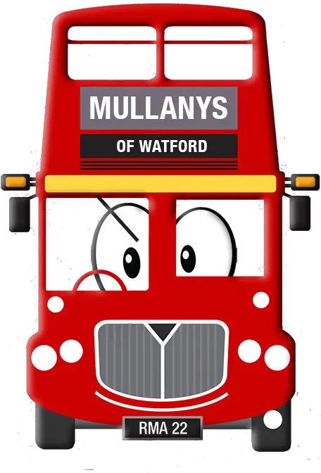 Mullanys Coaches Routemaster Bea45 Rma22 Nmy645e Cartoon London Double Decker Bus Front View Clipart Png London Bus Icon