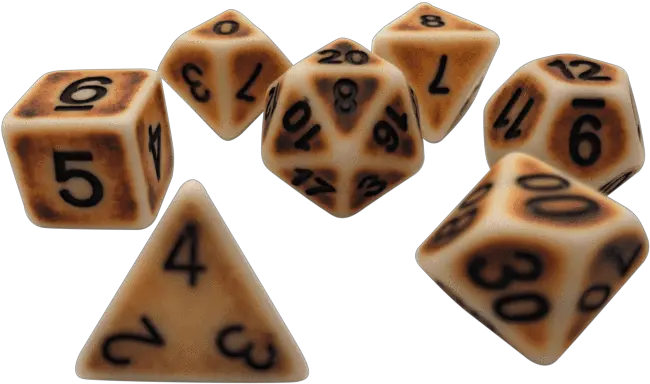 Plastic Set Of 7 Polyhedral Rpg Dice Number Png Dnd Dice Png