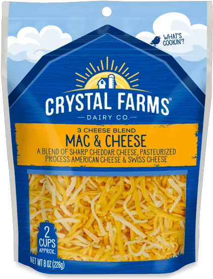 Mac U0026 Cheese From Crystal Farms Crystal Farms Sliced Cheddar Cheese Png Mac And Cheese Png