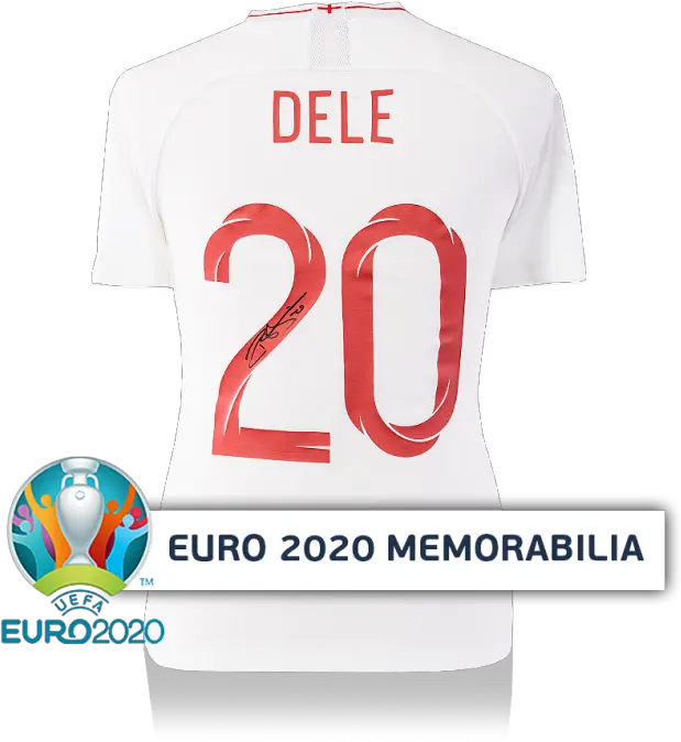 Dele Alli Official Uefa Euro 2020 Back Signed England Home Shirt With Fan Style Numbers England Uefa Euro 2020 Jersey Png England Icon