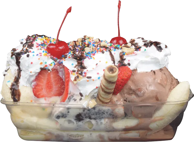 Banana Split Fruit Cake Png Banana Split Png