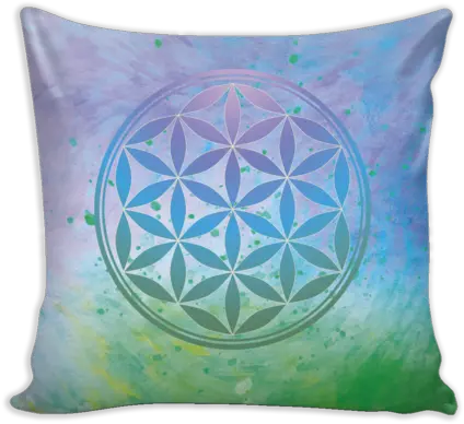 Flower Of Life Bluegreenpaint Pillow Cover Transparent Flower Of Life Png Flower Of Life Png