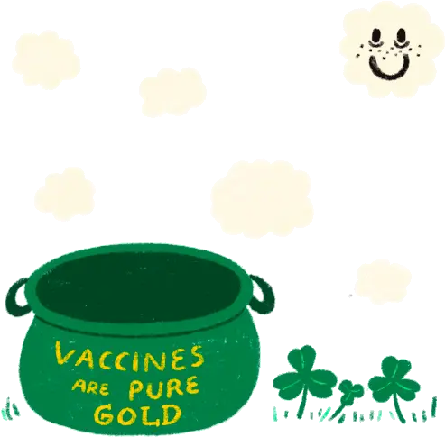 Vaccines Are Pure Gold Rainbow Sticker Vaccines Are Pure Funny Pot Of Gold Gif Png Pot Of Gold Icon