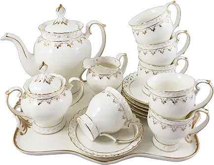 16pc Teapot Png Gold Trim Png