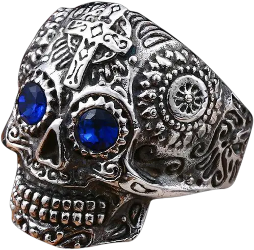 Mexican Skull Ring Mens Sugar Skull Ring Png Mexican Skull Png