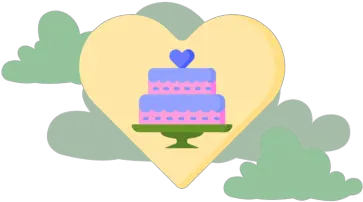 Wedding Icon Cute Cake Love Cloud Green Graphic By Language Png Yellow Cake Icon